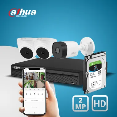 Jual Paket cctv dahua 3 kamera 2mp termasuk pasang Harga Murah